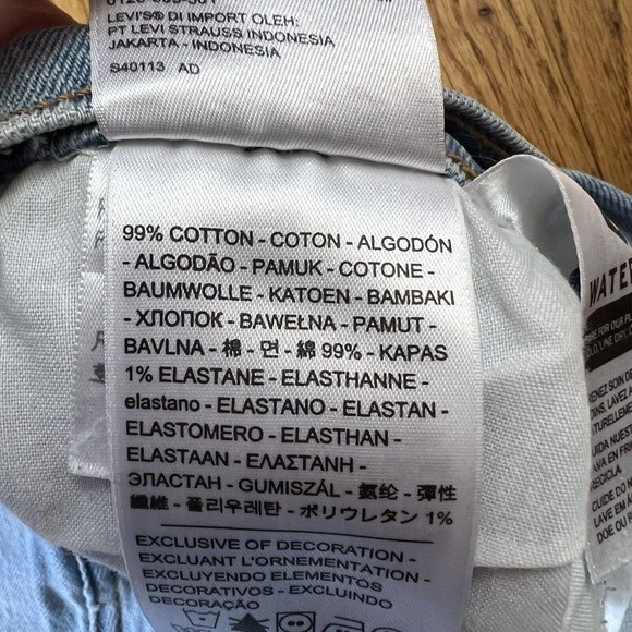 Levi's Premium Patch 25 Wedgie Straight Button Fly Denim Jeans Mom Meas 26x27 - Picture 7 of 11